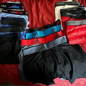 Adidas, Hanes, & Fruit of the Loom Kid’s assorted Boxer Briefs Size L